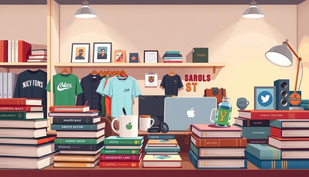 Merchandise und Bücher Einkommen